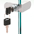 No-Drill Showcase Lock can be used on any thickness of glass door or showcase.