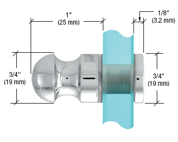 Türknopf für 6 mm bis 12 mm Glastüren.
